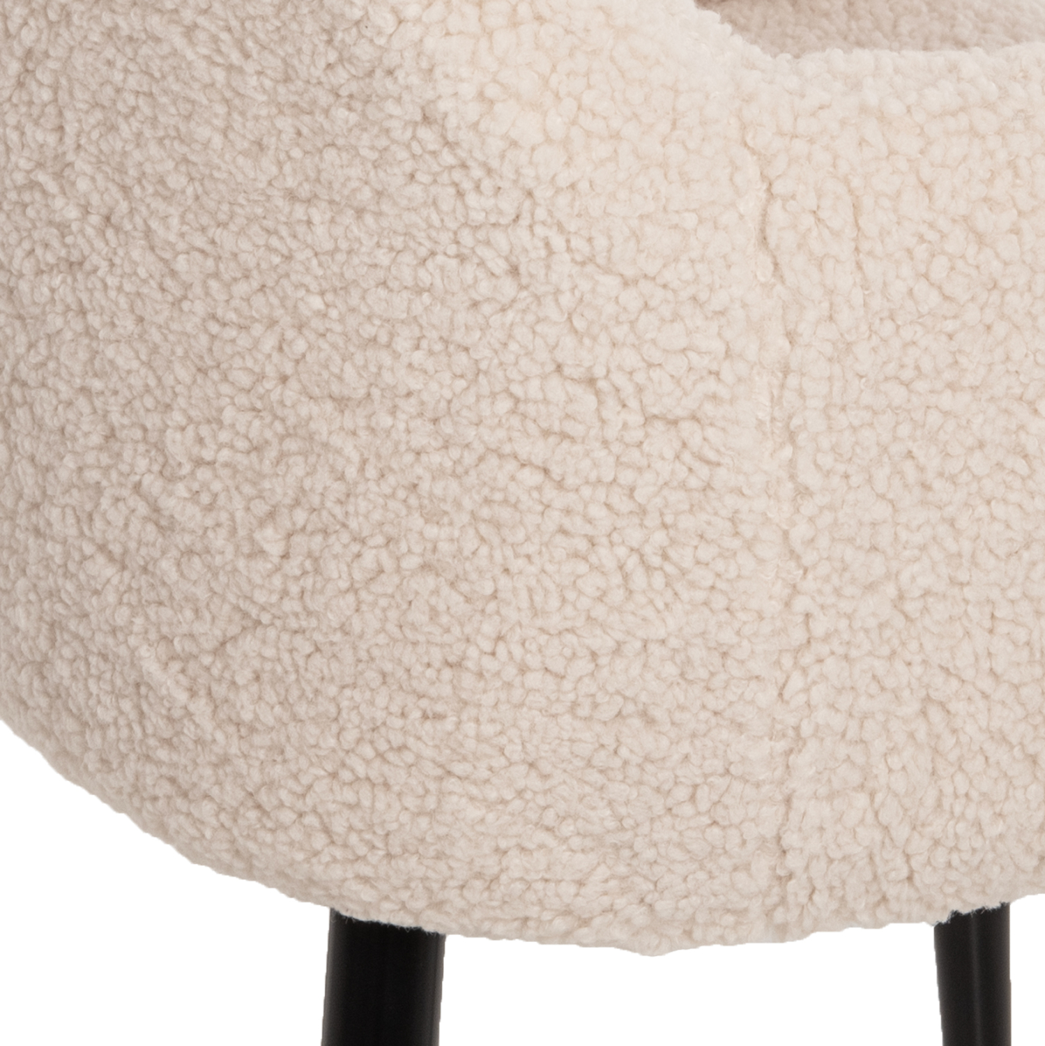 ΠΟΛΥΘΡΟΝΑ SHELLY HM8591.02 ΥΦΑΣΜΑ TEDDY ΛΕΥΚΟ-ΜΑΥΡΑ ΜΕΤΑΛΛΙΚΑ ΠΟΔΙΑ 57x55x87Yεκ. - Image 9