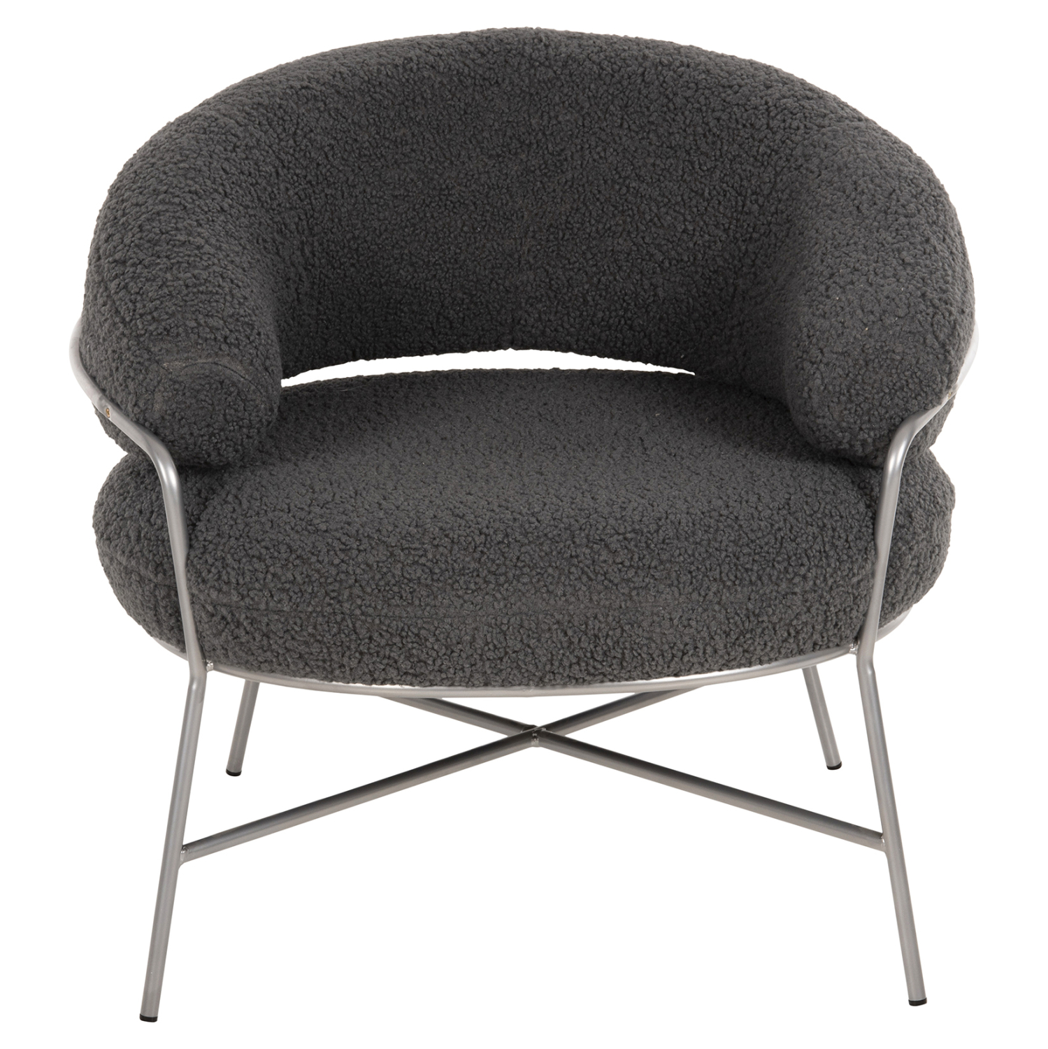 ΠΟΛΥΘΡΟΝΑ TRUDI HM8639.21 ΑΠΟ ΜΠΟΥΚΛΕ ΓΚΡΙ ΜΕ ΑΣΗΜΙ ΜΕΤΑΛΛΙΚΟ ΣΚΕΛΕΤΟ 84x79x76Υ εκ. - Image 3