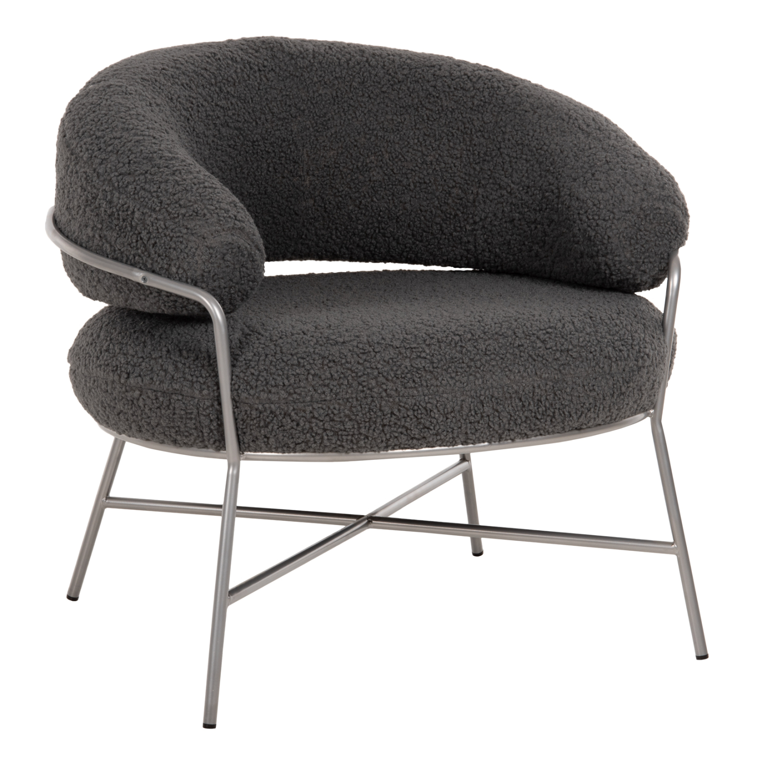 ΠΟΛΥΘΡΟΝΑ TRUDI HM8639.21 ΑΠΟ ΜΠΟΥΚΛΕ ΓΚΡΙ ΜΕ ΑΣΗΜΙ ΜΕΤΑΛΛΙΚΟ ΣΚΕΛΕΤΟ 84x79x76Υ εκ.