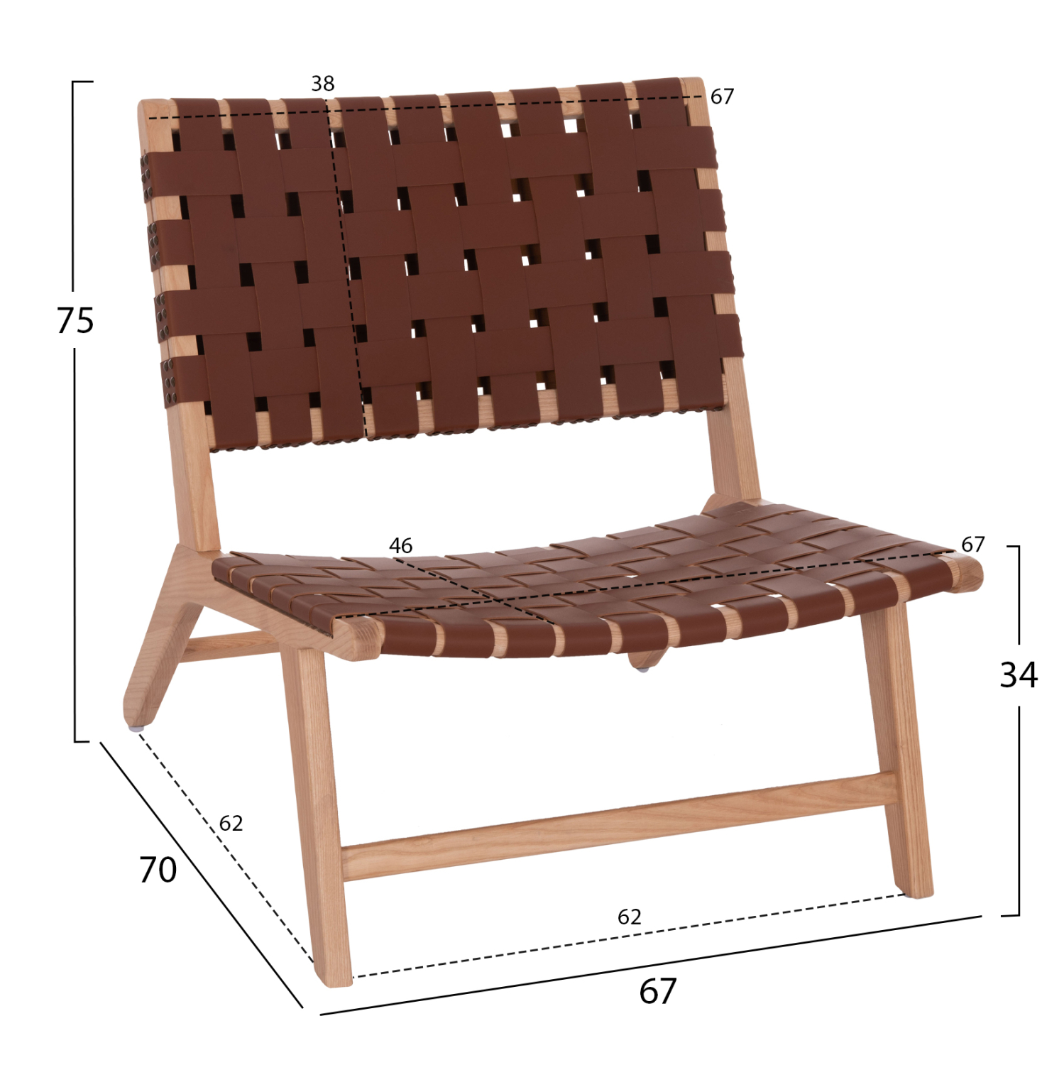 ΠΟΛΥΘΡΟΝΑ HM9326.01 FELIPE ΞΥΛΟ ΤΟΟΝ ΜΕ ΠΛΕΞΗ PU 67x70x75Y εκ. - Image 2