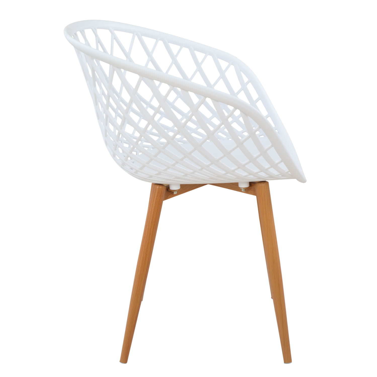 ΠΟΛΥΘΡΟΝΑ ΠΟΛΥΠΡΟΠΥΛΕΝΙΟΥ ΛΕΥΚΗ ΜΕ ΜΕΤΑΛΛΙΚΑ ΠΟΔΙΑ ΑΠΟΜΙΜΗΣΗ ΞΥΛΟΥ ARIADNE HM8001.01 62,5x56x80 εκ. - Image 2