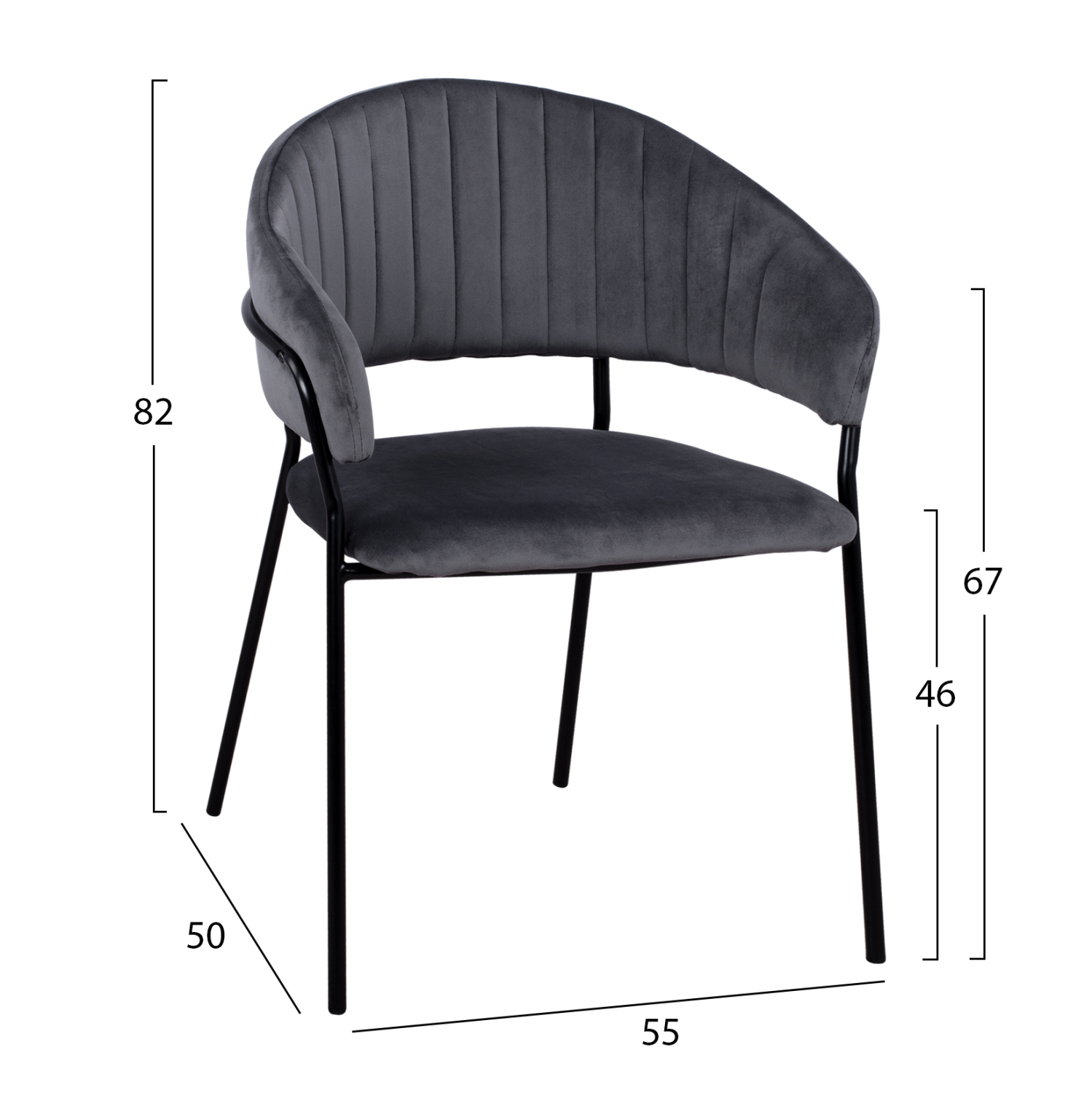 ΠΟΛΥΘΡΟΝΑΚΙ THEODORE HM8520.01 ΑΠΟ ΒΕΛΟΥΔΟ ΓΚΡΙ ΜΕ ΜΕΤΑΛΛΙΚΟ ΣΚΕΛΕΤΟ 55x50x82Υ εκ. - Image 2