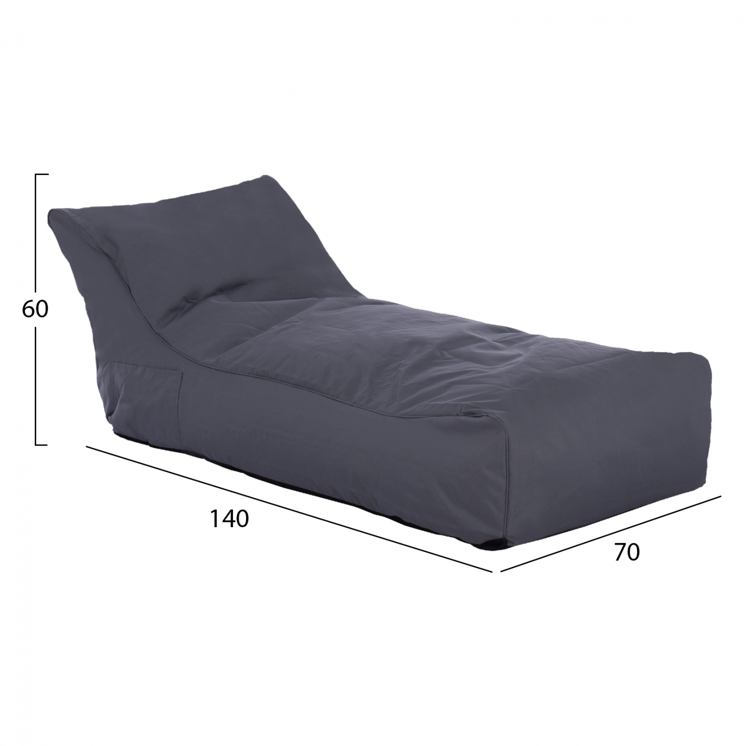 ΠΟΥΦ ALOK HM5806.02 ΓΚΡΙ ΜΕ UV PROTECTION 140x70x60Υ εκ. - Image 2