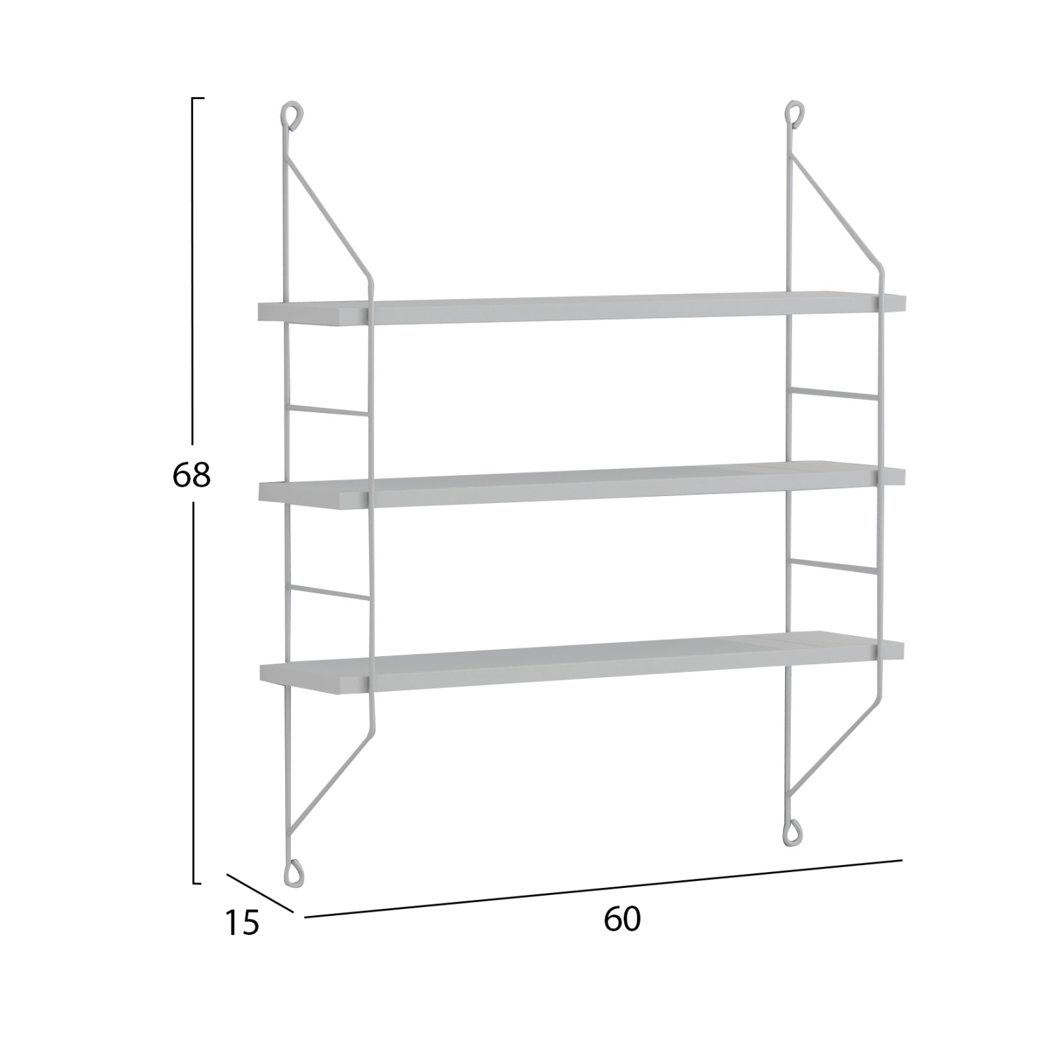 ΡΑΦΙΕΡΑ ΤΟΙΧΟΥ ACHALA ΜΕΛΑΜΙΝΗΣ HM9185.15 ΛΕΥΚΟ 60x15x68Y εκ. - Image 2