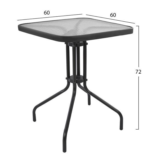 ΣΕΤ 3ΤΜΧ ΜΕ ΤΡΑΠΕΖΙ FIGO 60Χ60Χ72Υ & ΠΟΛΥΘΡΟΝΕΣ LAURA ΓΚΡΙ ΧΡΩΜΑ HM10468.01 - Image 2