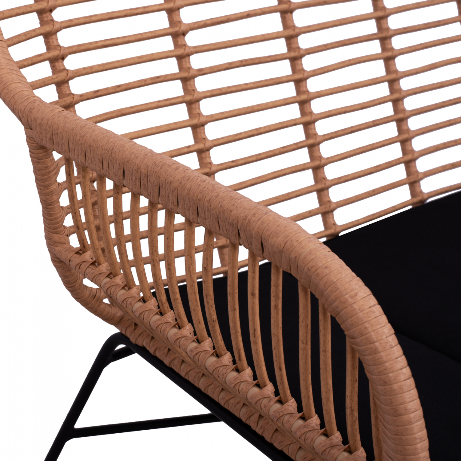 ΣΕΤ ΣΑΛΟΝΙ 4ΤΜΧ ALLEGRA HM5460 ΜΕΤΑΛΛΟ & WICKER ΣΕ ΜΠΕΖ ΧΡΩΜΑ - Image 8