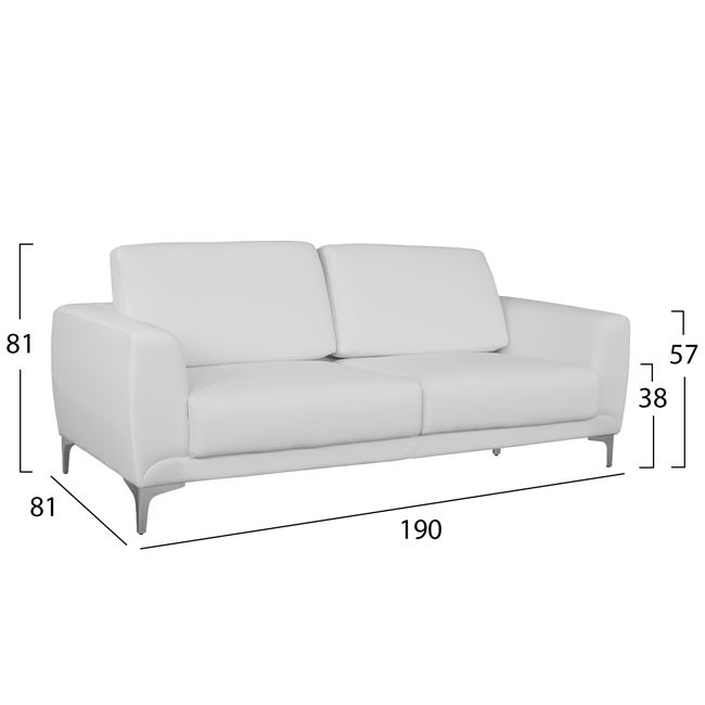 ΣΕΤ ΣΑΛΟΝΙΟΥ 3ΤΜΧ KENZIE ΜΕ ΛΕΥΚΟ PU HM10329.01 - Image 4