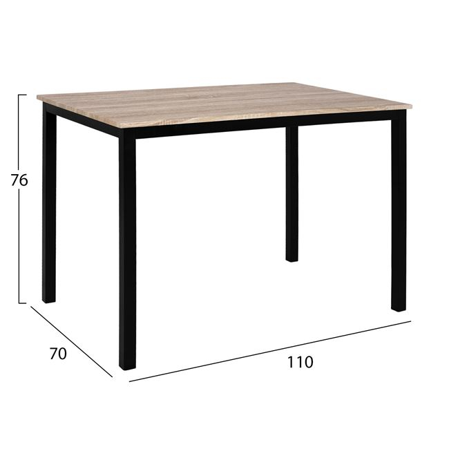 ΣΕΤ ΤΡΑΠΕΖΑΡΙΑΣ 5ΤΜΧ HM10339 ME SONAMA ΕΠΙΦΑΝΕΙΑ ΚΑΙ ΜΑΥΡΑ ΠΟΔΙΑ 110x70x76cm - Image 2