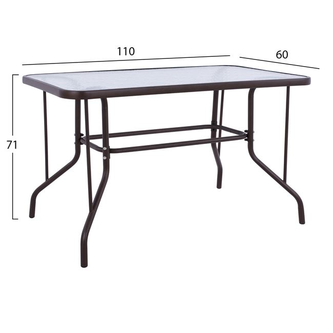 ΣΕΤ ΤΡΑΠΕΖΑΡΙΑΣ 5ΤΜΧ ΜΕ 4 ΚΑΡΕΚΛΕΣ ΜΕ ΜΑΞΙΛΑΡΙ & ΤΡΑΠΕΖΙ 110x60 ΚΑΦΕ HM10566.02 - Image 2