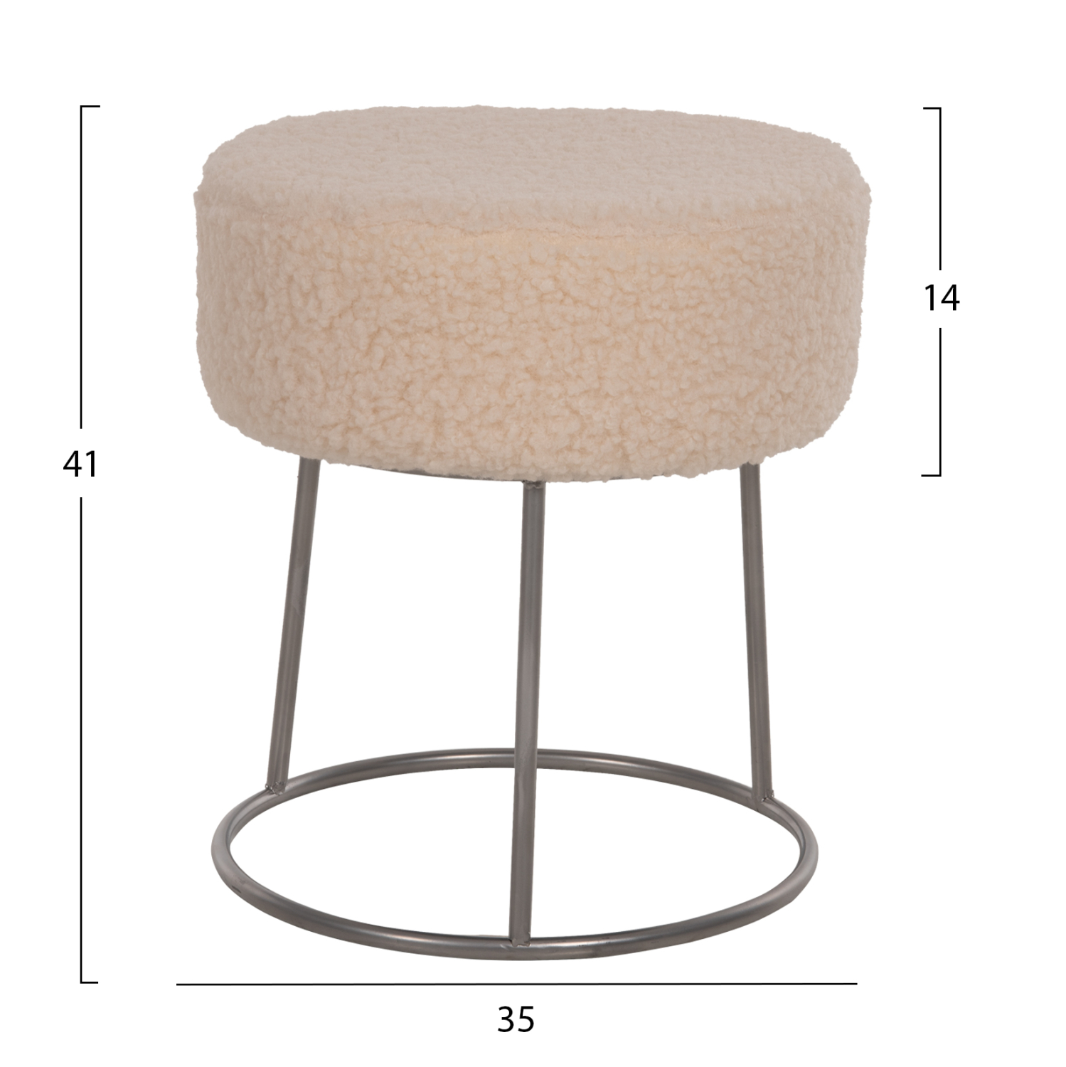 ΣΚΑΜΠΟ KARLO HM8411.23 ΜΕ ΛΕΥΚΟ ΜΠΟΥΚΛΕ ΥΦΑΣΜΑ ΜΕ ΑΣΗΜΙ ΒΑΣΗ Φ35x41Υεκ. - Image 2