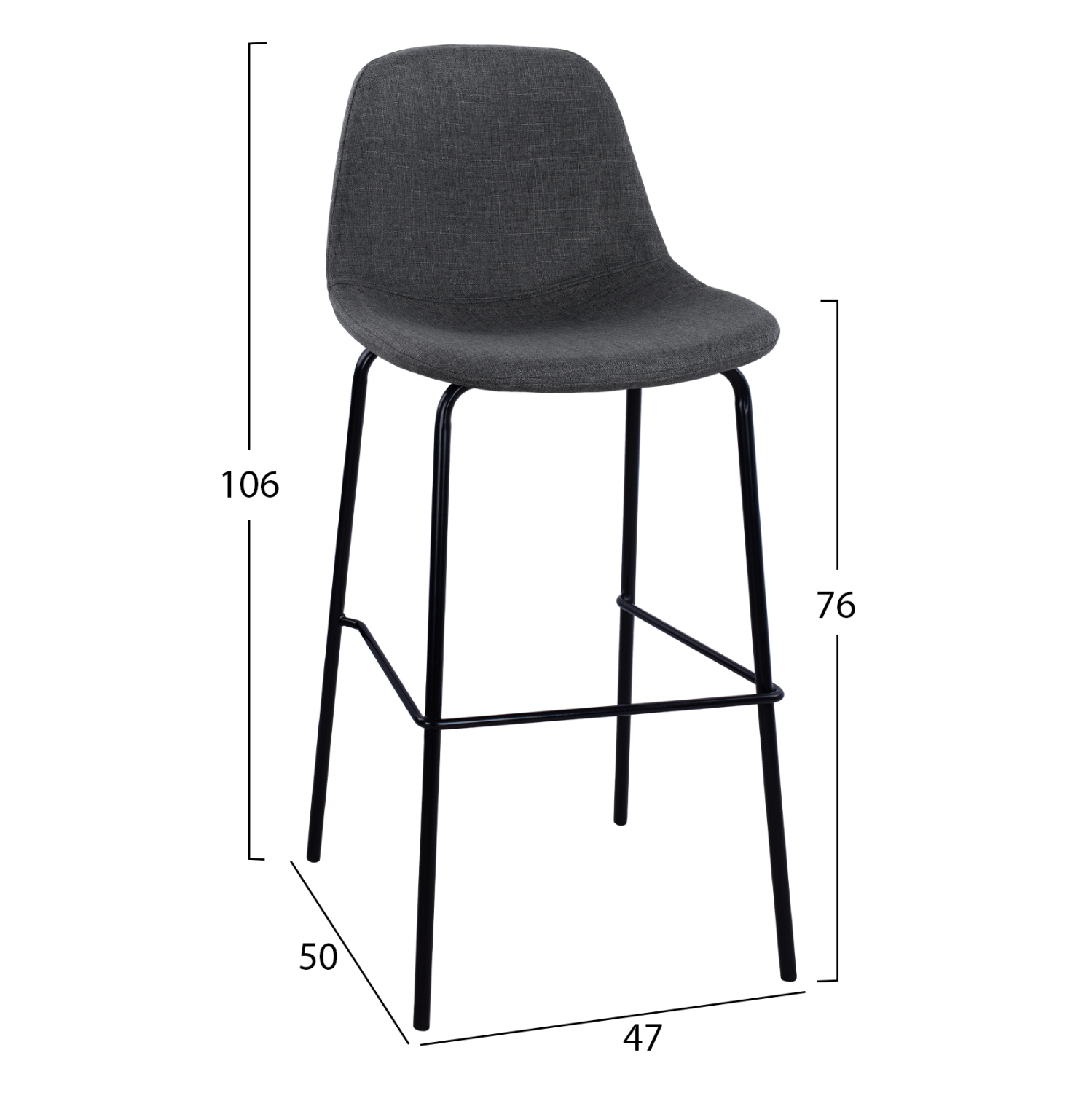 ΣΚΑΜΠΟ VINCENT HM8579.10 ΜΕ ΜΕΤΑΛΛΙΚΟ ΣΚΕΛΕΤΟ ΚΑΙ ΥΦΑΣΜΑ ΣΕ ΓΚΡΙ ΧΡΩΜΑ 47Χ50Χ106Υεκ. - Image 2