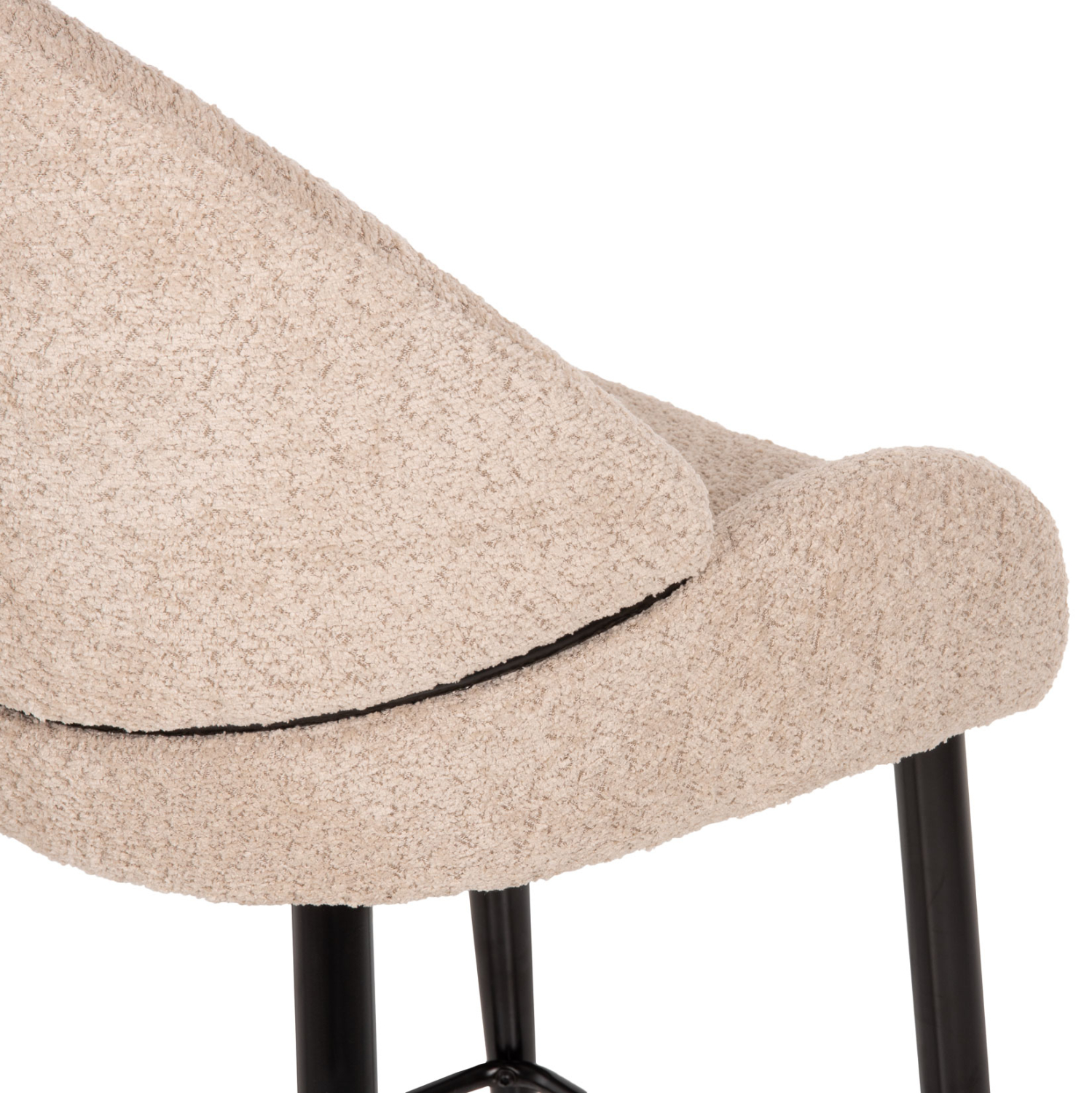 ΣΚΑΜΠΟ ΜΕΣΑΙΟΥ ΥΨΟΥΣ SARKY HM8586.02 ΥΦΑΣΜΑ ΜΠΟΥΚΛΕ ΕΚΡΟΥ-ΜΑΥΡΑ ΜΕΤΑΛ. ΠΟΔΙΑ 55x62x105Yεκ. - Image 8