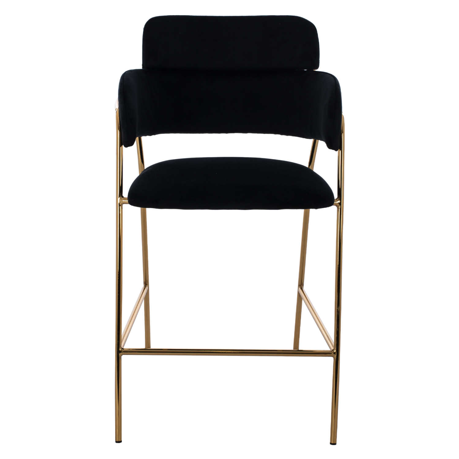 ΣΚΑΜΠΟ ΜΕΣΑΙΟΥ ΥΨΟΥΣ KELSO HM8735.04 ΒΕΛΟΥΔΟ ΜΑΥΡΟ ΕΠΙΧΡΥΣΟ ΣΚΕΛΕΤΟ 54x58x95Υ εκ. - Image 3