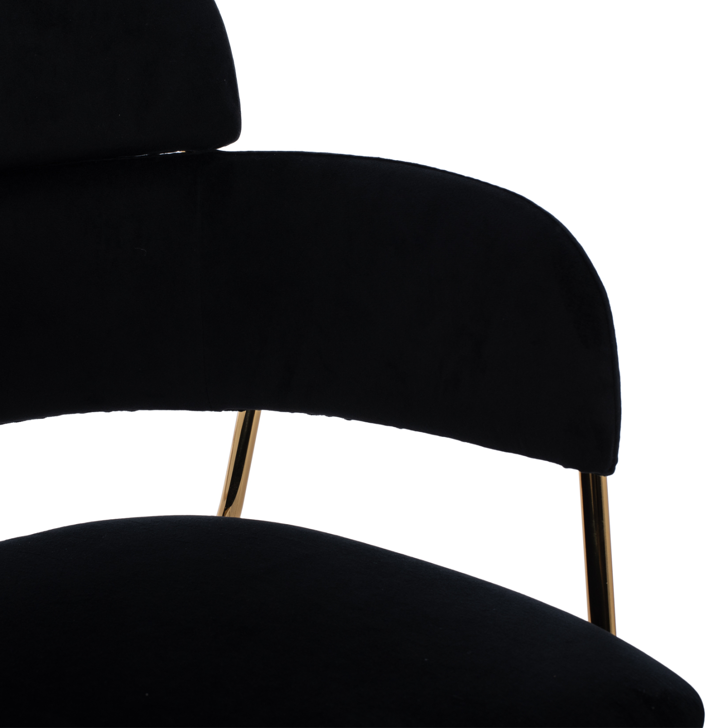 ΣΚΑΜΠΟ ΜΕΣΑΙΟΥ ΥΨΟΥΣ KELSO HM8735.04 ΒΕΛΟΥΔΟ ΜΑΥΡΟ ΕΠΙΧΡΥΣΟ ΣΚΕΛΕΤΟ 54x58x95Υ εκ. - Image 8