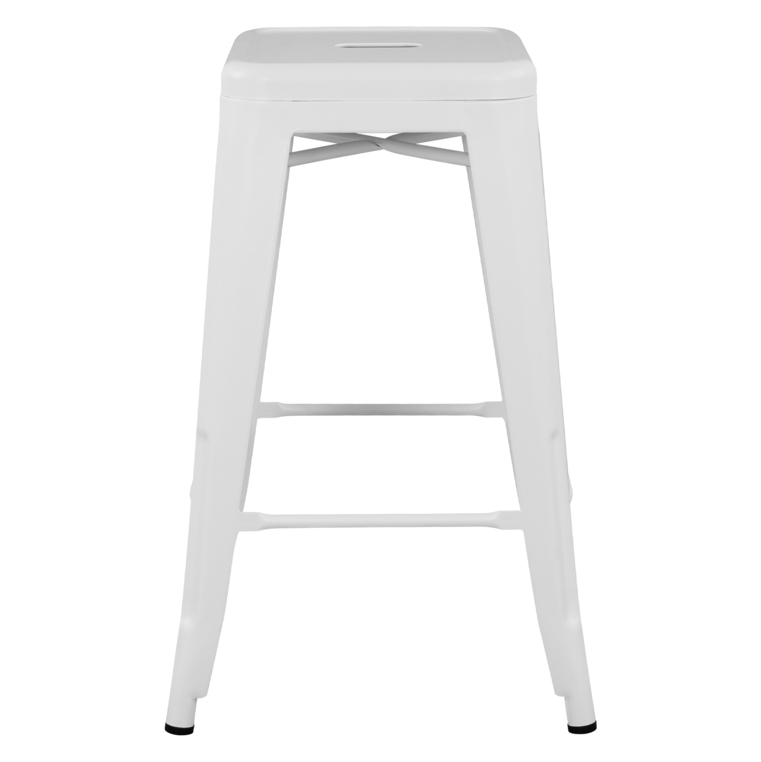 ΣΚΑΜΠΟ ΜΕΣΑΙΟΥ ΥΨΟΥΣ ΜΕΤΑΛΛΙΚΟ HM8573.21 MELITA ΣΕ ΛΕΥΚΟ ΜΑΤ 43x43x67Yεκ. - Image 3