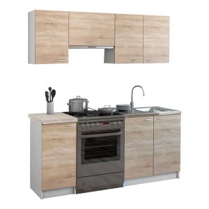 ΣΥΝΘΕΣΗ ΚΟΥΖΙΝΑΣ MAURICE ΜΕΛΑΜΙΝΗ SONAMA-ΛΕΥΚΟ HM2441 180x29,2-46εκ.