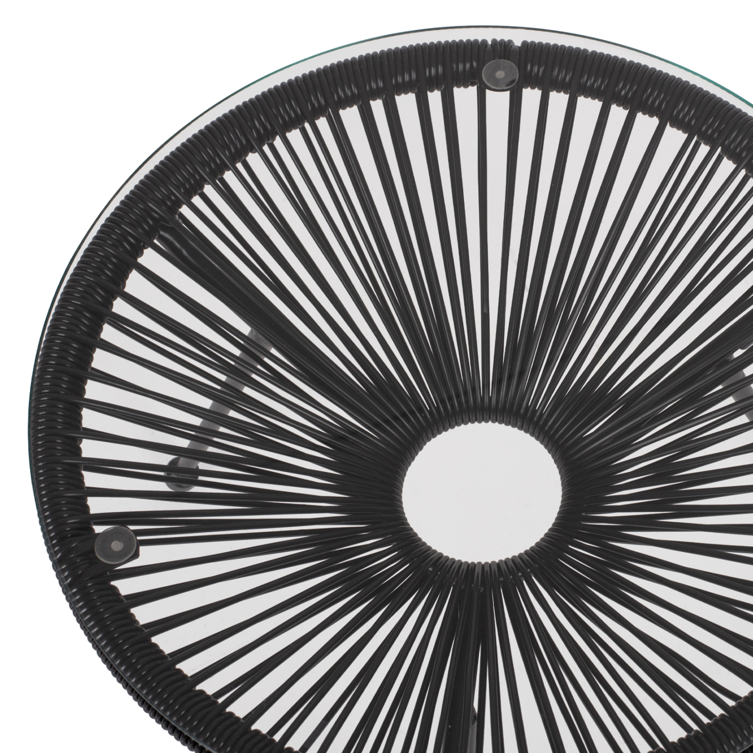 ΤΡΑΠΕΖΙ ΒΟΗΘΗΤΙΚΟ ALLEGRA ΕΠΑΓΓΕΛΜ. ΜΕΤΑΛΛΟ ΜΑΥΡΟ RATTAN ΜΑΥΡΟ HM5874.01 Φ47x45Yεκ. - Image 4