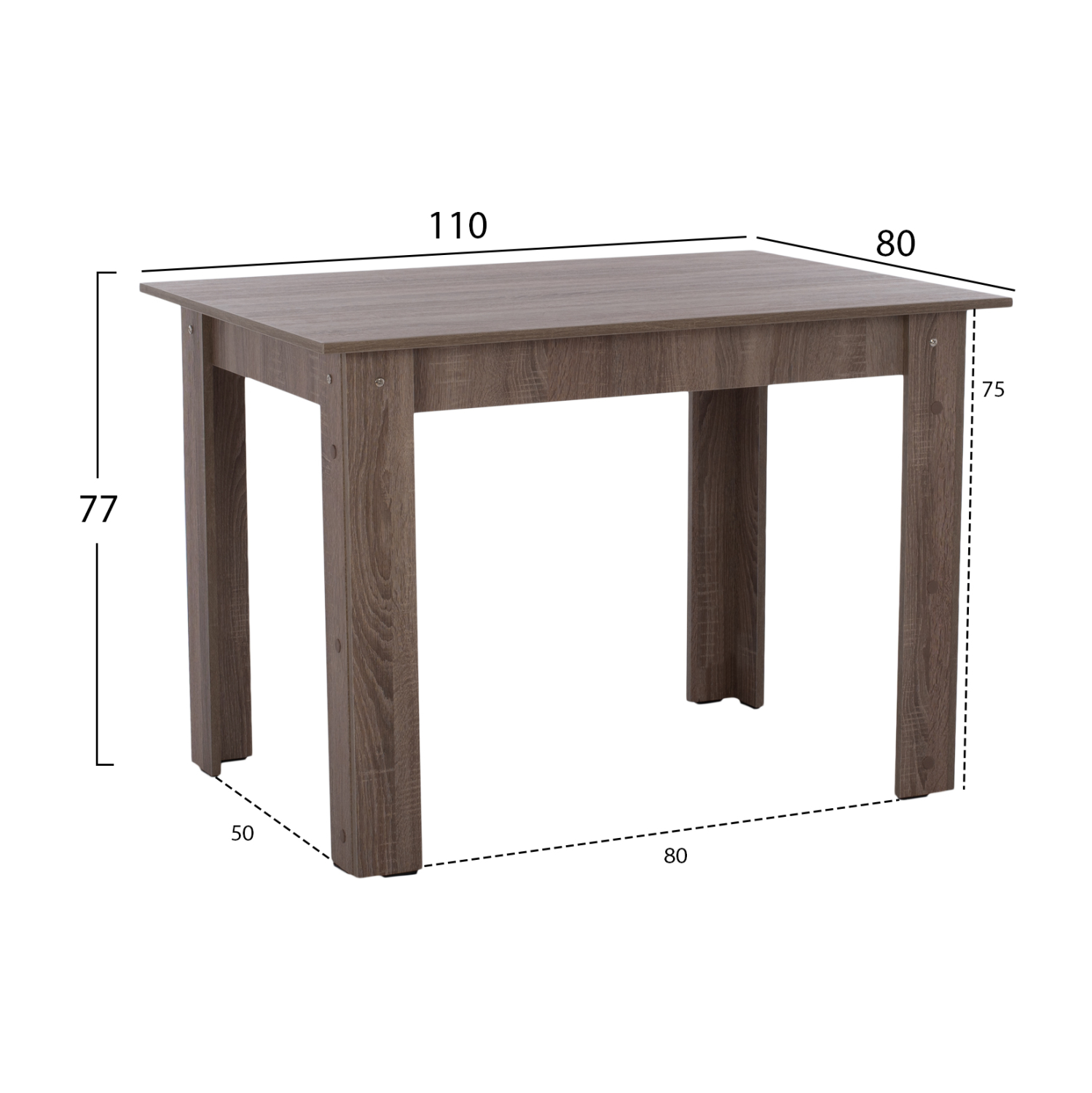 ΤΡΑΠΕΖΙ ΚΟΥΖΙΝΑΣ HM2428.05, 110x80x77Υεκ., SONOMA OAK TRUFFLE - Image 2