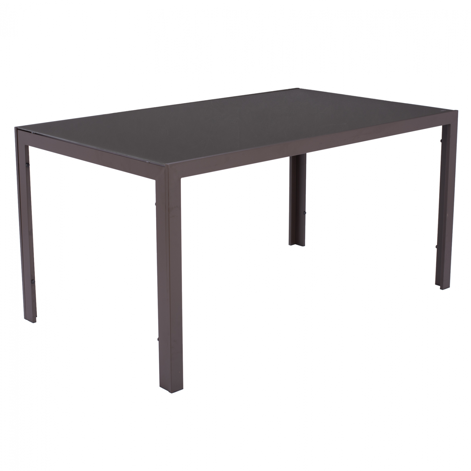 ΤΡΑΠΕΖΙ ΜΕΤΑΛΛΙΚΟ OFER ΟΡΘΟΓΩΝΙΟ ΚΑΦΕ ΜΕ ΓΥΑΛΙ ΚΑΦΕ 150X90Χ75Υεκ. HM5767.02 - Image 4