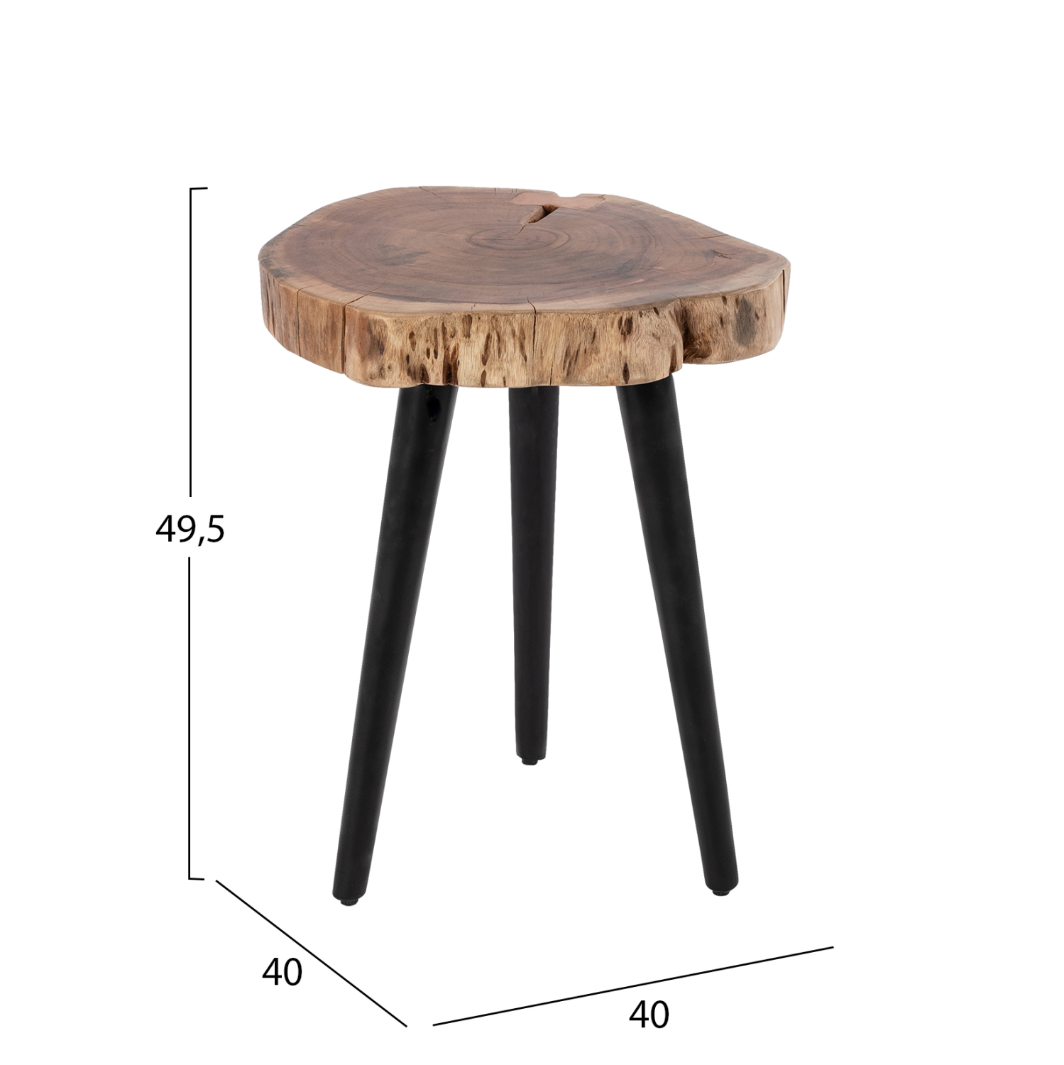 ΤΡΑΠΕΖΙ ΣΑΛΟΝΙΟΥ ΒΟΗΘΗΤΙΚΟ ΑΠΟ ΜΑΣΙΦ ΞΥΛΟ ΑΚΑΚΙΑΣ HM8364.11 Φ40x49.5Υ εκ. - Image 2