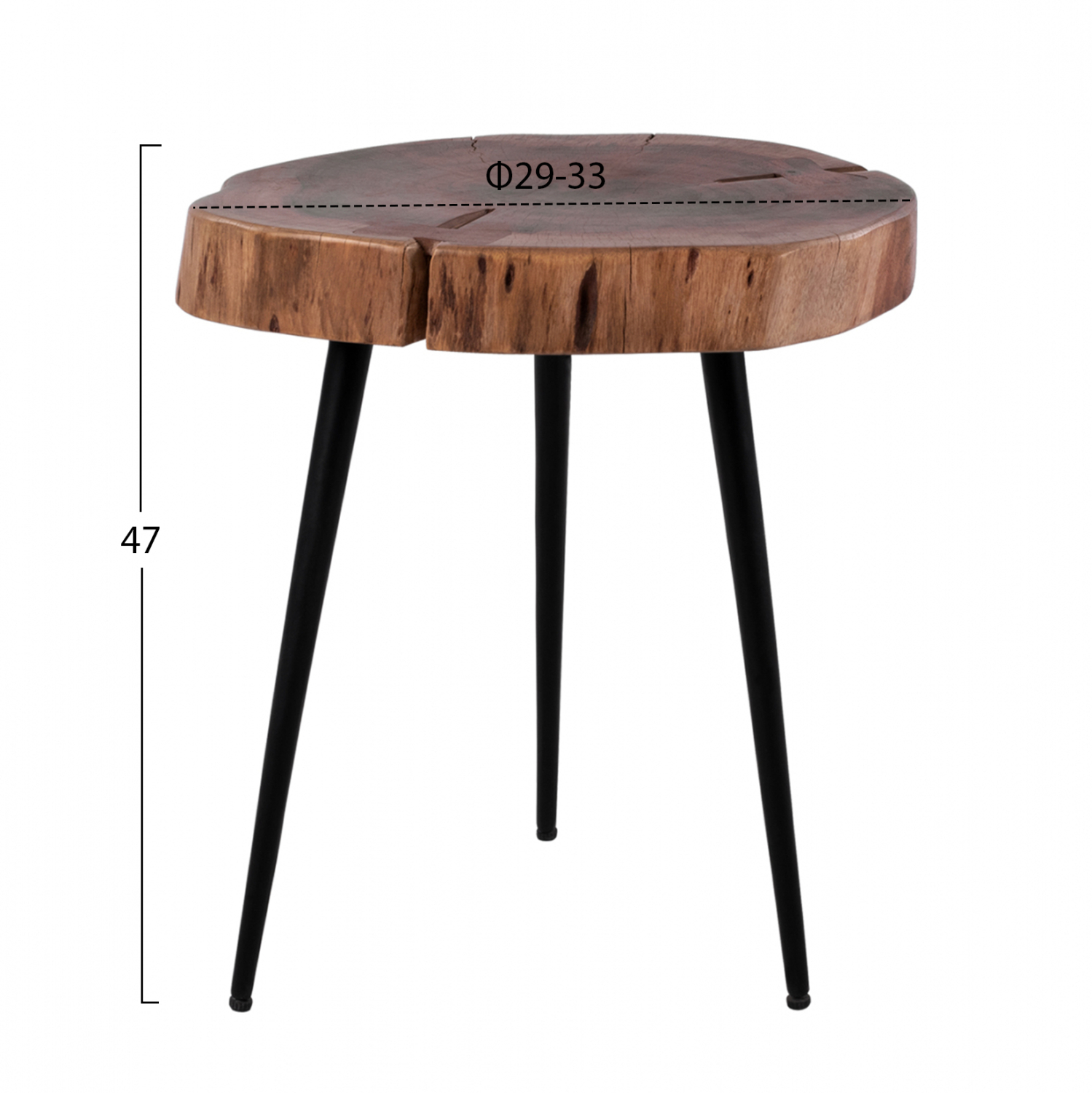 ΤΡΑΠΕΖΙ ΣΑΛΟΝΙΟΥ ΒΟΗΘΗΤΙΚΟ PAXTON ΑΠΟ ΜΑΣΙΦ ΞΥΛΟ ΑΚΑΚΙΑΣ Φ29-33x47Υεκ. HM8369.11 - Image 2