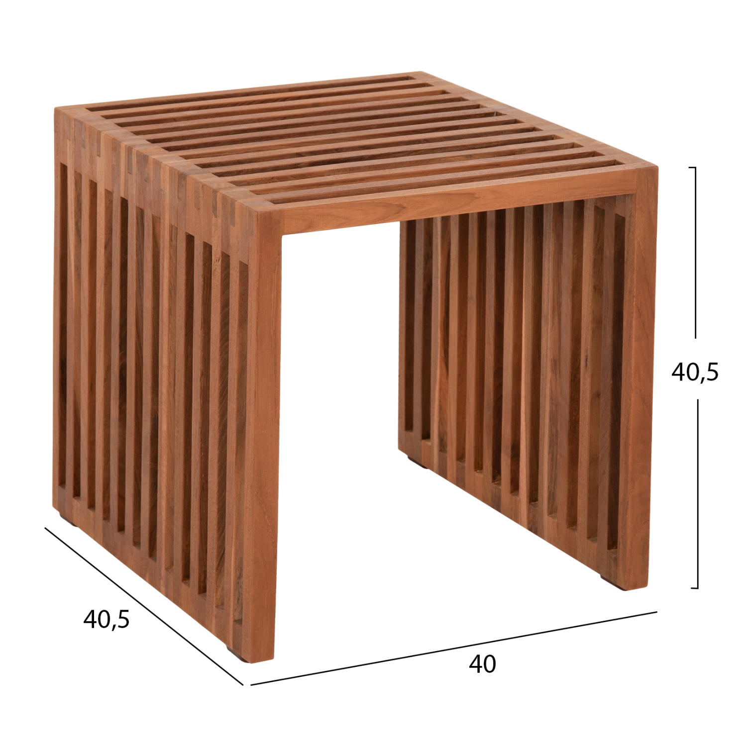 ΤΡΑΠΕΖΙ ΣΑΛΟΝΙΟΥ ΒΟΗΘΗΤΙΚΟ ΑΠΟ ΞΥΛΟ ΤΕΑΚ ΦΥΣΙΚΟ ΧΡΩΜΑ 1ΤΜΧ HM9483 40x40,5x40,5Υ εκ. - Image 2