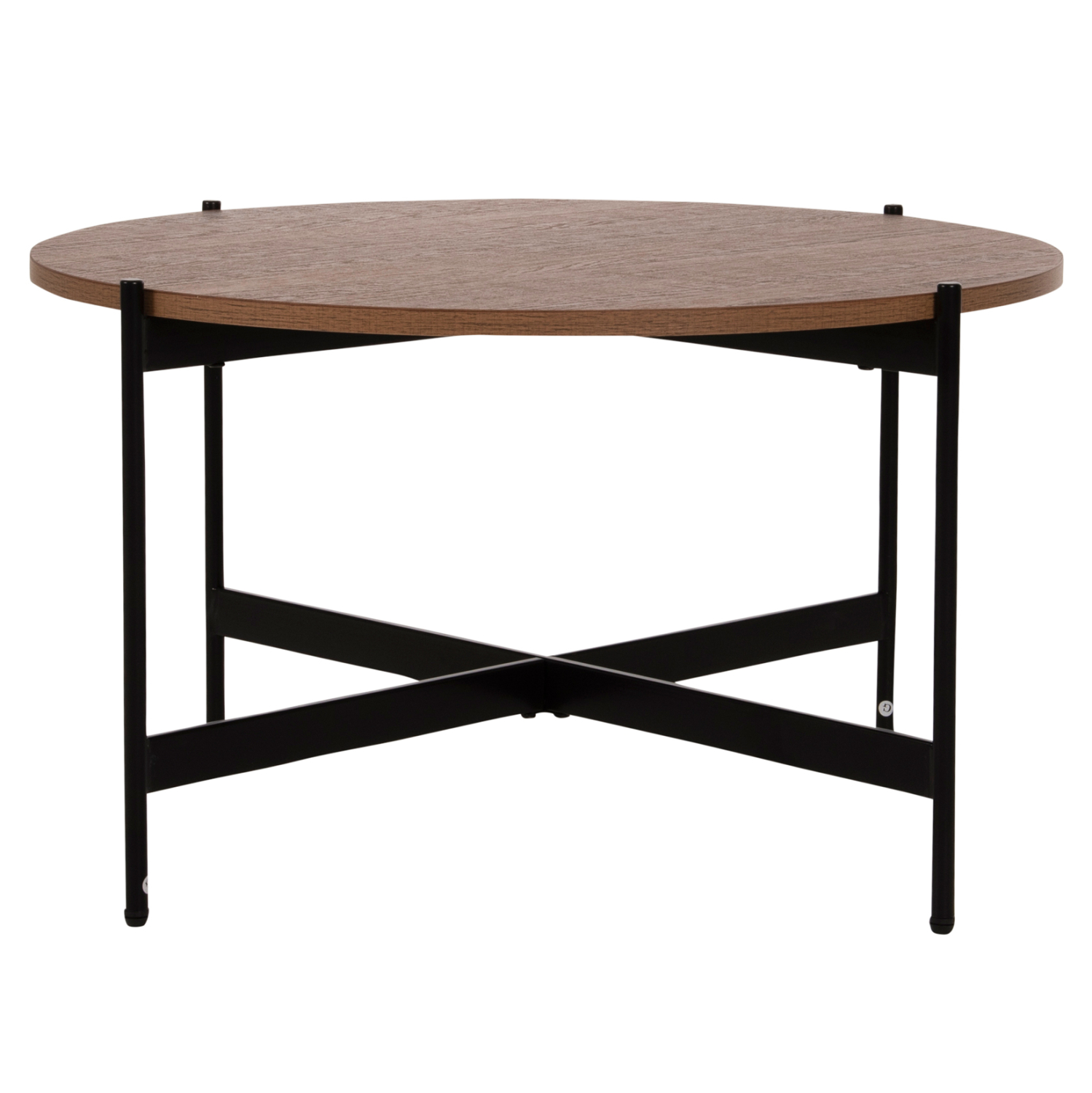 ΤΡΑΠΕΖΙ ΣΑΛΟΝΙΟΥ HM9588.04 MDF ΚΑΡΥΔΙ-ΜΑΥΡΗ ΜΕΤΑΛΛΙΚΗ ΒΑΣΗ Φ80x45Υεκ. - Image 3