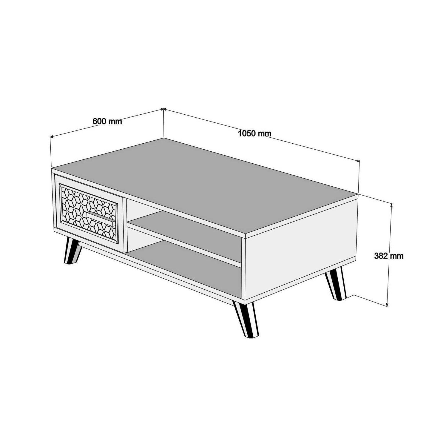 ΤΡΑΠΕΖΙ ΣΑΛΟΝΙΟY ΜΕΛΑΜΙΝΗΣ ΣΕ ΚΑΡΥΔΙ ΜΕ ΛΕΥΚΟ ΠΟΡΤΑΚΙ HM9497.03 105x60x38,2Υεκ - Image 2