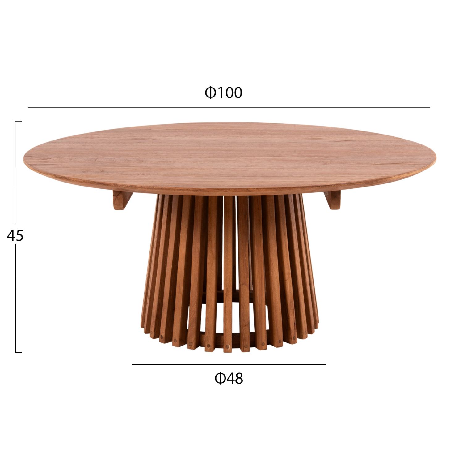 ΤΡΑΠΕΖΙ ΣΑΛΟΝΙΟΥ ΣΤΡΟΓΓΥΛΟ FRANTZ HM9523.11 ΜΑΣΙΦ MINDI ΞΥΛΟ-ΦΥΣΙΚΟ Φ100X45Υεκ. - Image 2