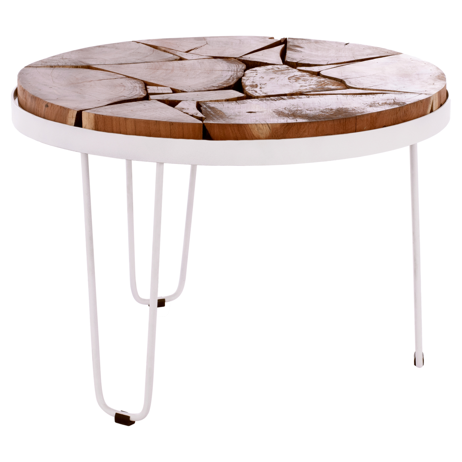 ΤΡΑΠΕΖΙ ΣΑΛΟΝΙΟΥ TIMOTHY ΑΠΟ ΜΑΣΙΦ ΞΥΛΟ ΑΚΑΚΙΑΣ ΛΕΥΚΟΣ ΣΚΕΛΕΤΟΣ Φ73x45Υεκ.HM8366.12 - Image 3