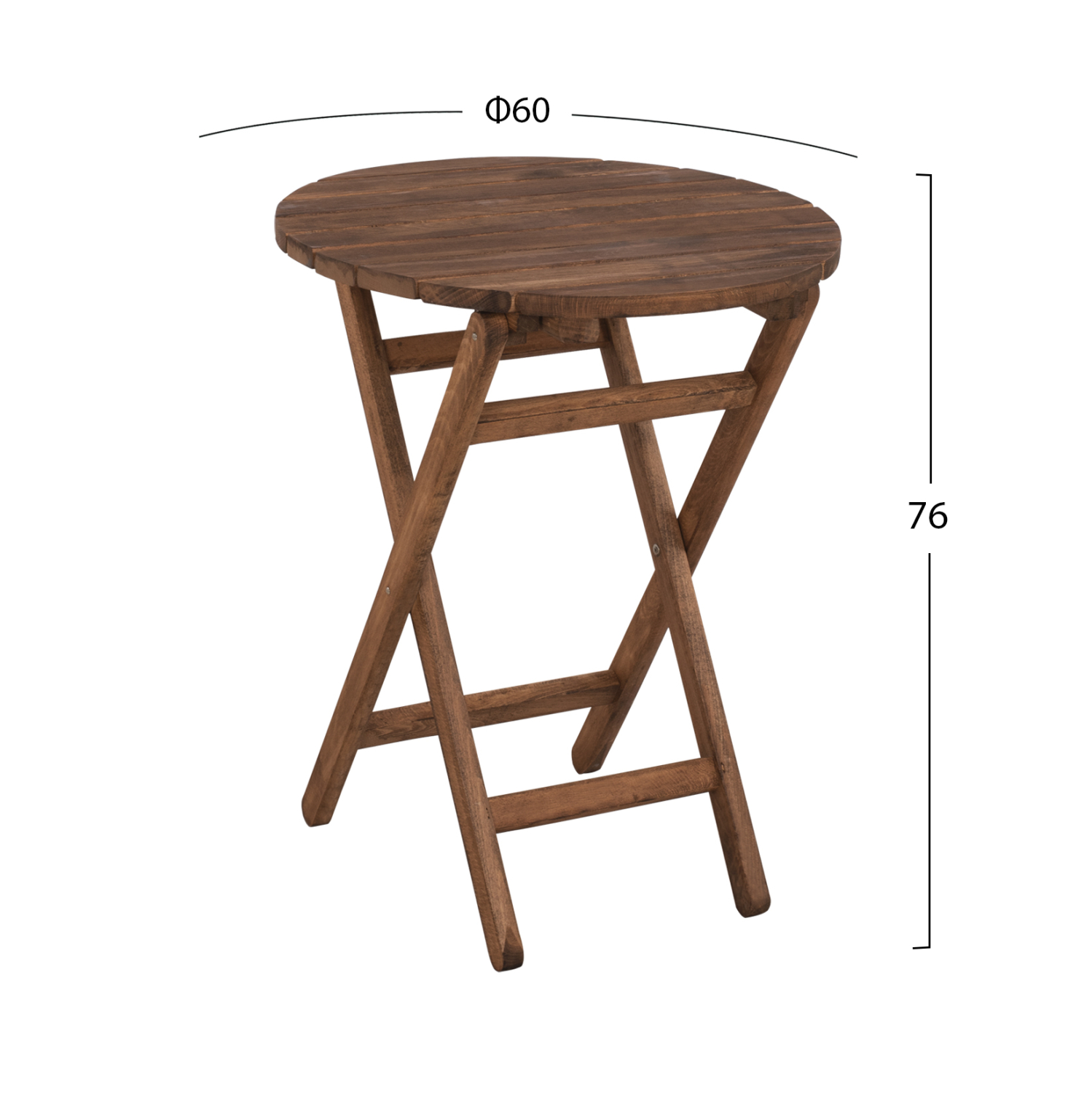ΤΡΑΠΕΖΙ ΣΚΗΝΟΘΕΤH ΛΗΜΝΟΣ Φ60Χ76Υ ΜΑΣΙΦ ΟΞΙΑ ΕΜΠOΤΙΣΜΟΣ ΚΑΡΥΔΙ HM5653.01 - Image 2