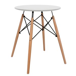 ΤΡΑΠΕΖΙ MINIMAL ΣΤΡΟΓΓΥΛΟ HM0060.01 ΛΕΥΚΟ ΧΡΩΜΑ MDF-ΠΟΔΙΑ ΟΞΙΑΣ ΦΥΣΙΚΟ Φ60Χ72Υεκ.