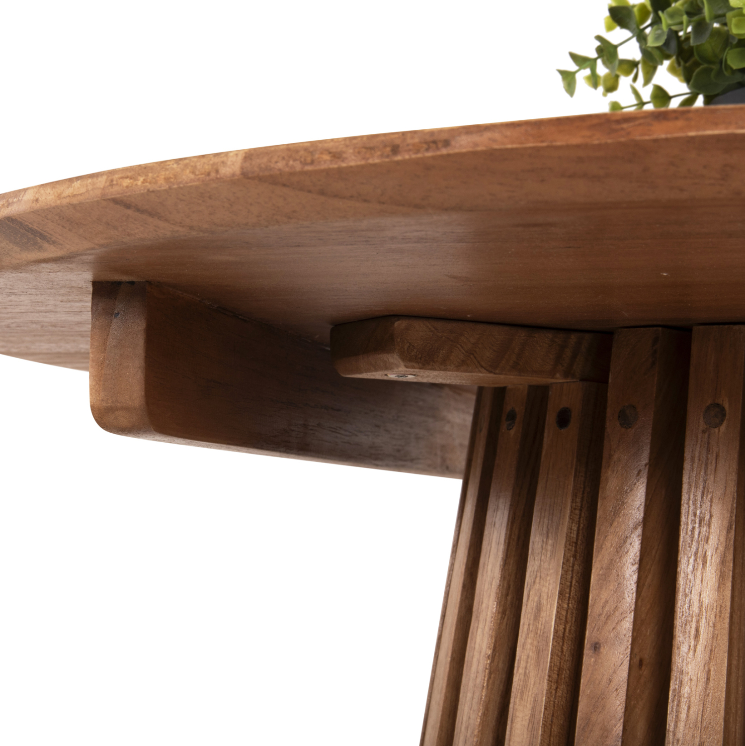 ΤΡΑΠΕΖΙ ΤΡΑΠΕΖΑΡΙΑΣ ΣΤΡΟΓΓΥΛΟ FRANTZ HM9832.11 ΜΑΣΙΦ ΞΥΛΟ MINDI ΣΕ ΦΥΣΙΚΟ Φ80X75Υεκ. - Image 5